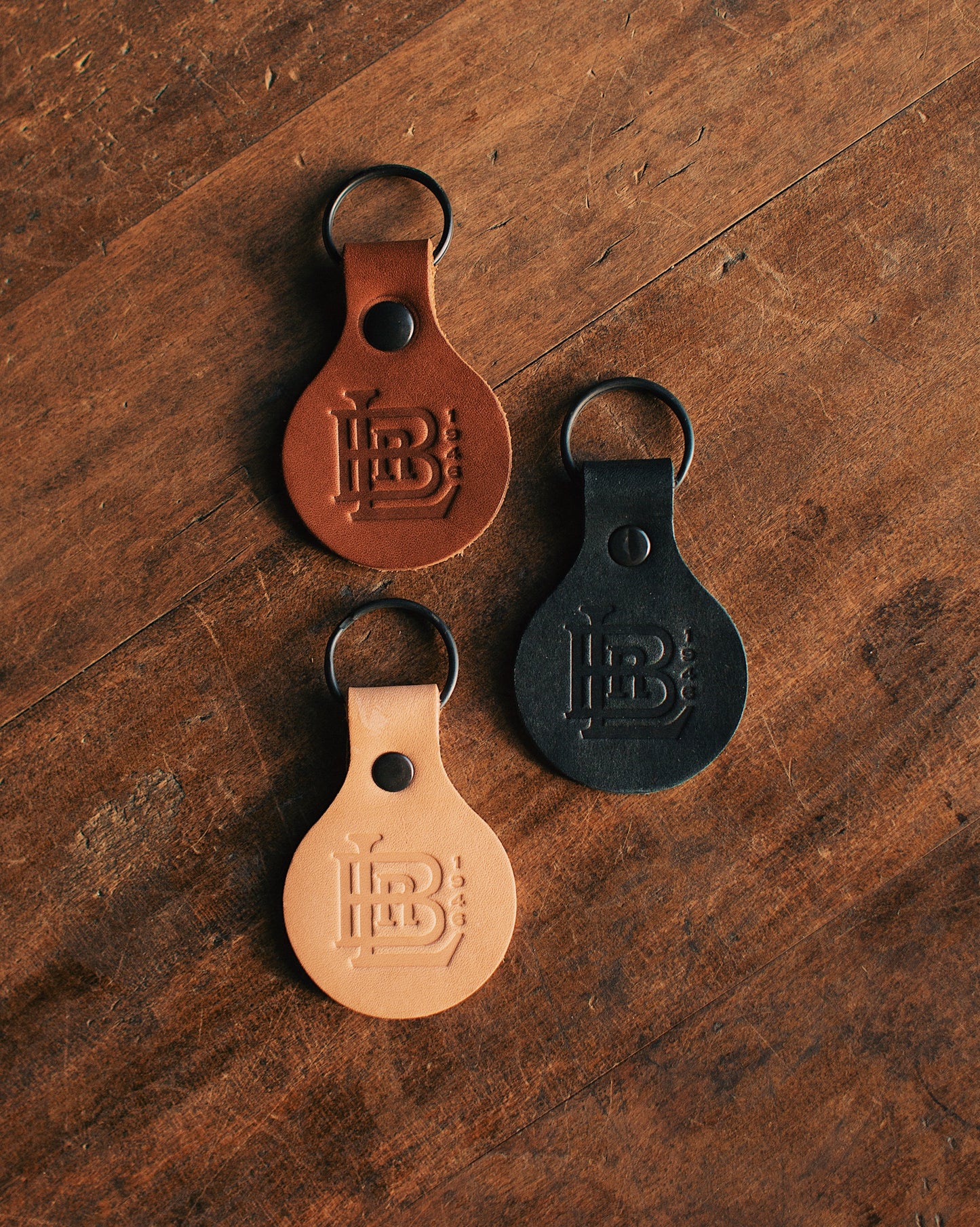 Monogram Leather Keychain